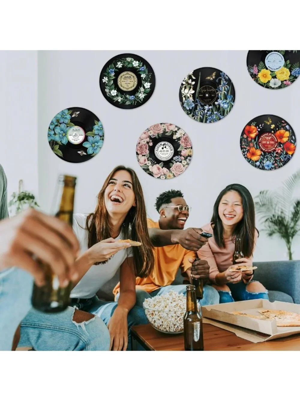 Vintage 12-Inch Vinyl Records Wall Decor | Retro Aesthetic Art for Dorm & Living
